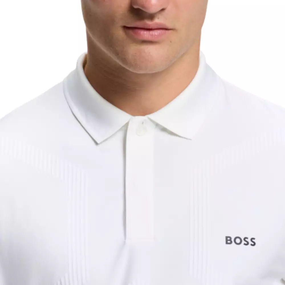 GOC Chip Hexa Bodymap Detail Polo Shirt with Quick-Dry Performance White