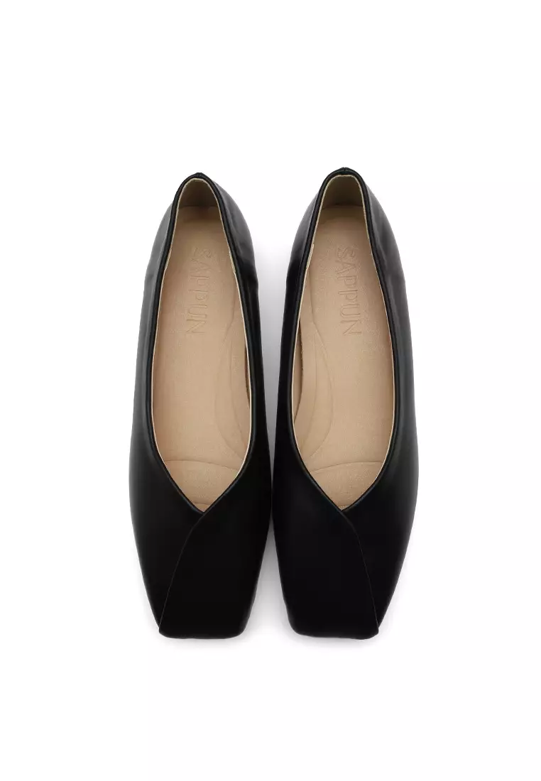 Della Square Flats (2cm) - Black