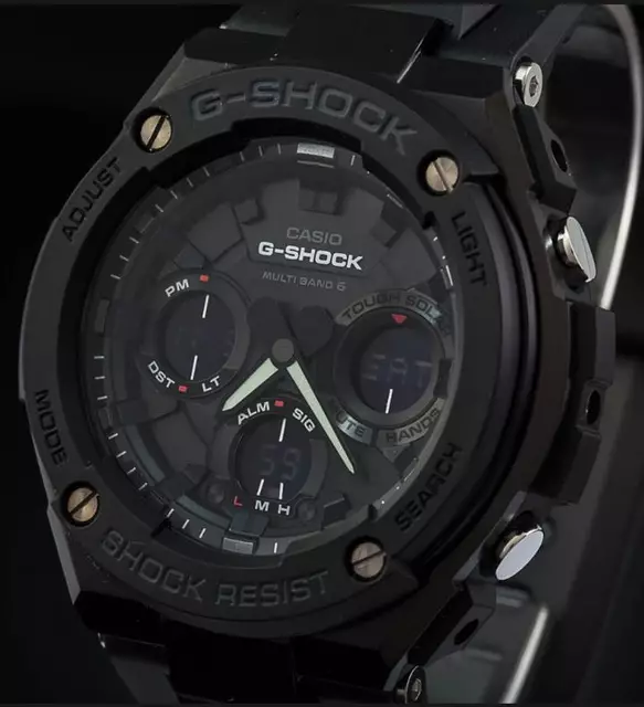 Jam Tangan Pria Casio G-Shock G-Steel GST-W100G-1BJF Tough Solar Digital Analog Black Stainless Steel Band (JDM)