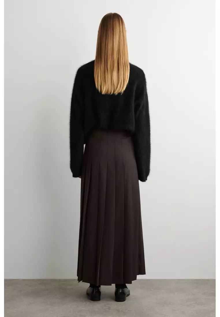 BELTED WOOL-BLEND MAXI KILT