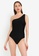 Public Desire black One Shoulder Underwire Swimsuit E63C8USF6506C5GS_1