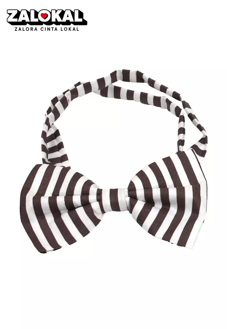 Dasi Kupu Bowtie Coklat Salur A33