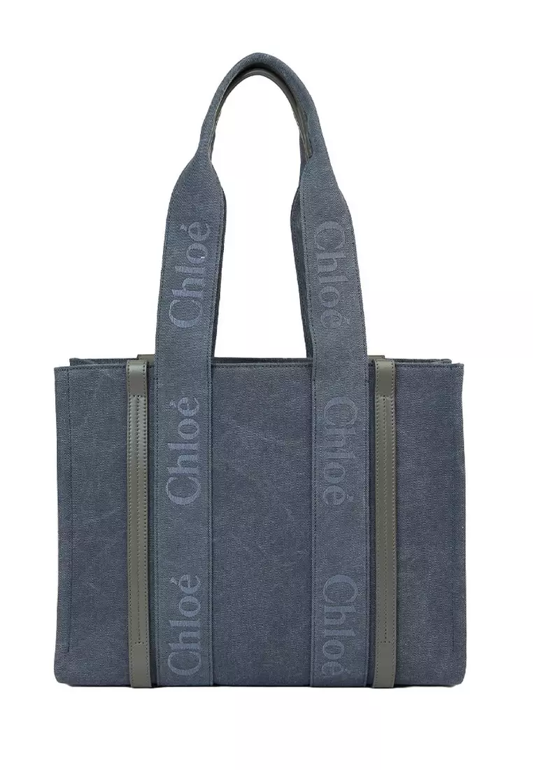 Woody Tote Bag in Dusky Blue