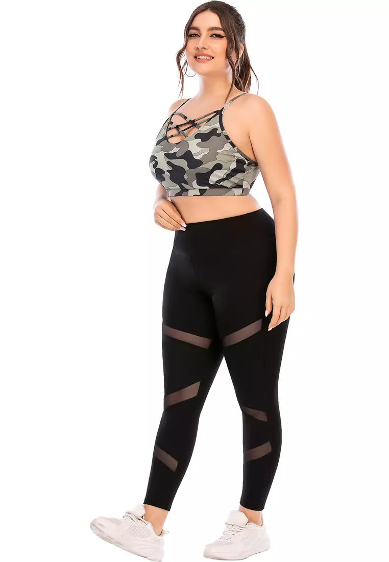 Buy GINGLA Plus Size Fitness Yoga Sports Suit (Sports Bra+Tights) Online