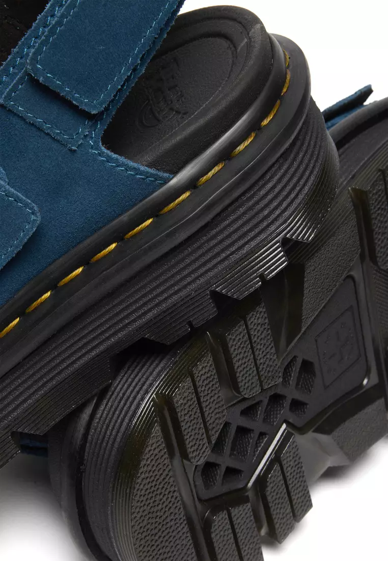 Zebzag Strap Suede Blue Sandals Women