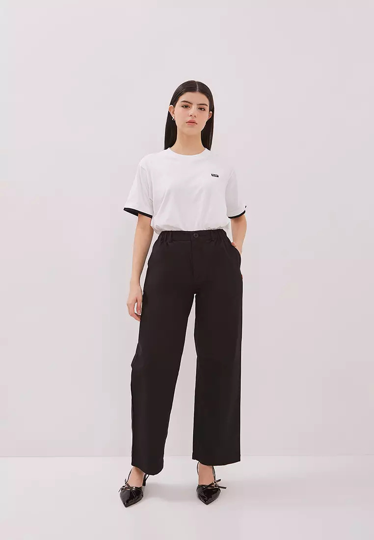 DUST Celana Straight Pants Aruni Hitam TENCEL™ Comfease (D.39135)