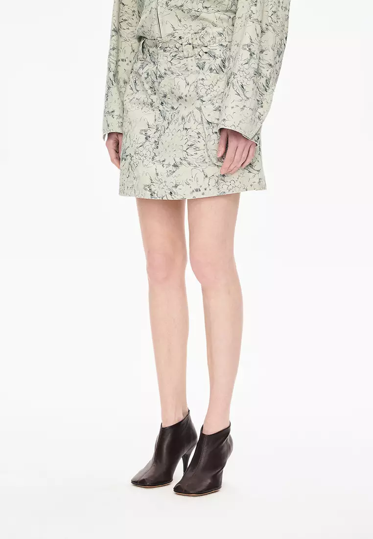 Cotton Pattern Element A-line Short Skirt