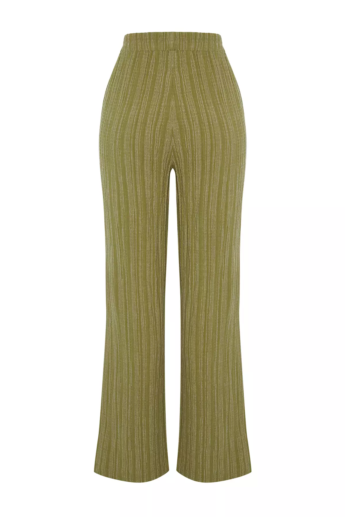Elastic Waist Textured Pants