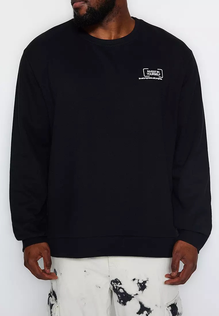 Plus Size Minimal Printed Sweatshirt