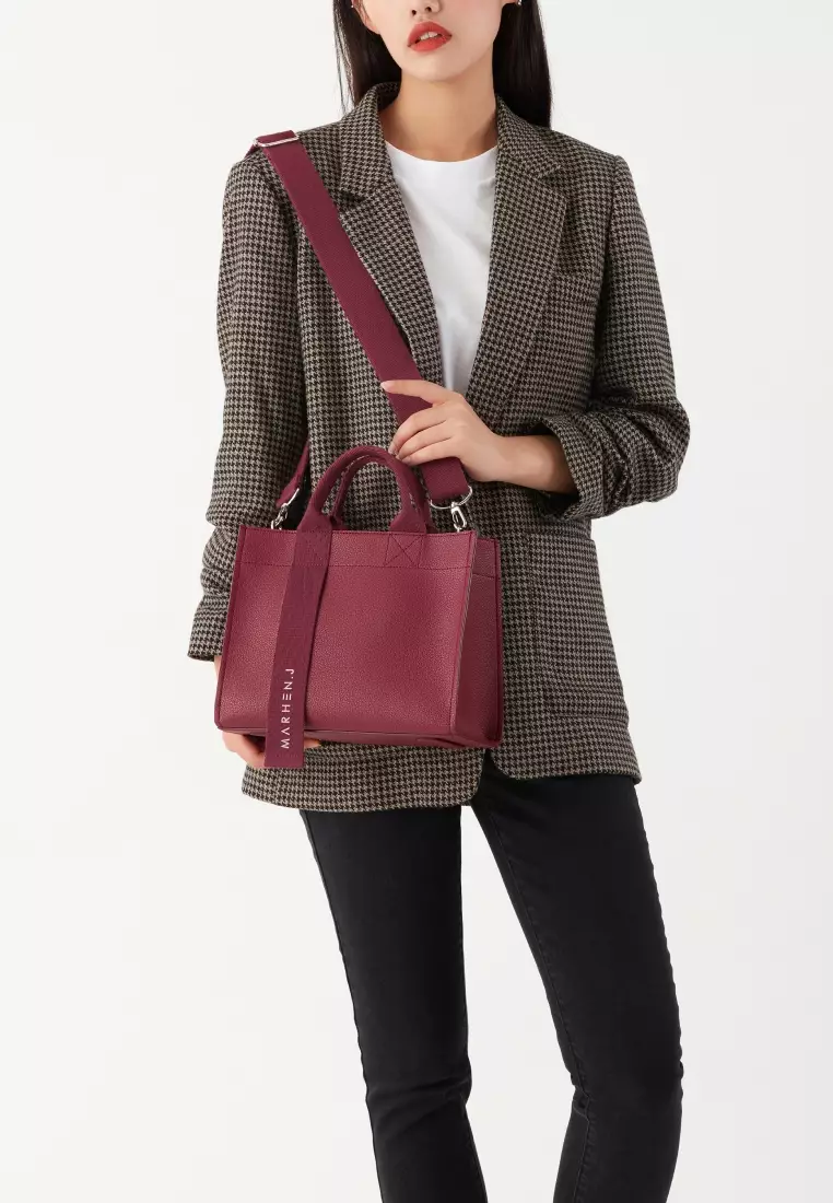 CINDY Vegan Leather Crossbody Bag Burgundy