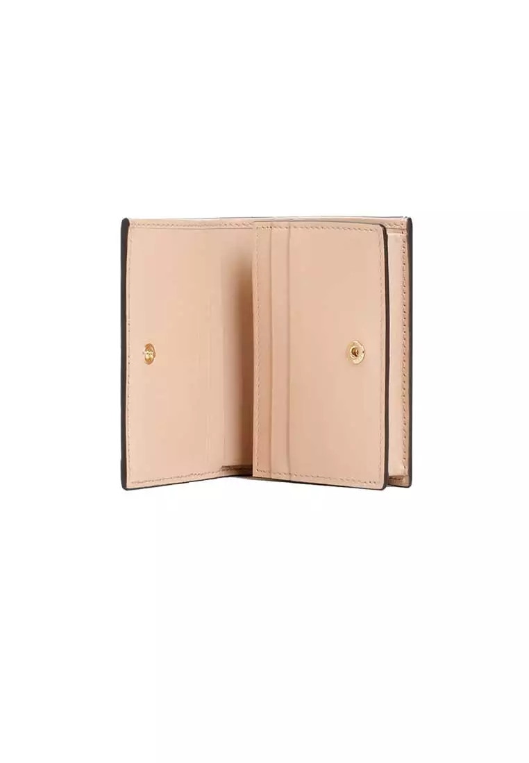 GG Matelassé Card Case Wallet Pink Sand 723786