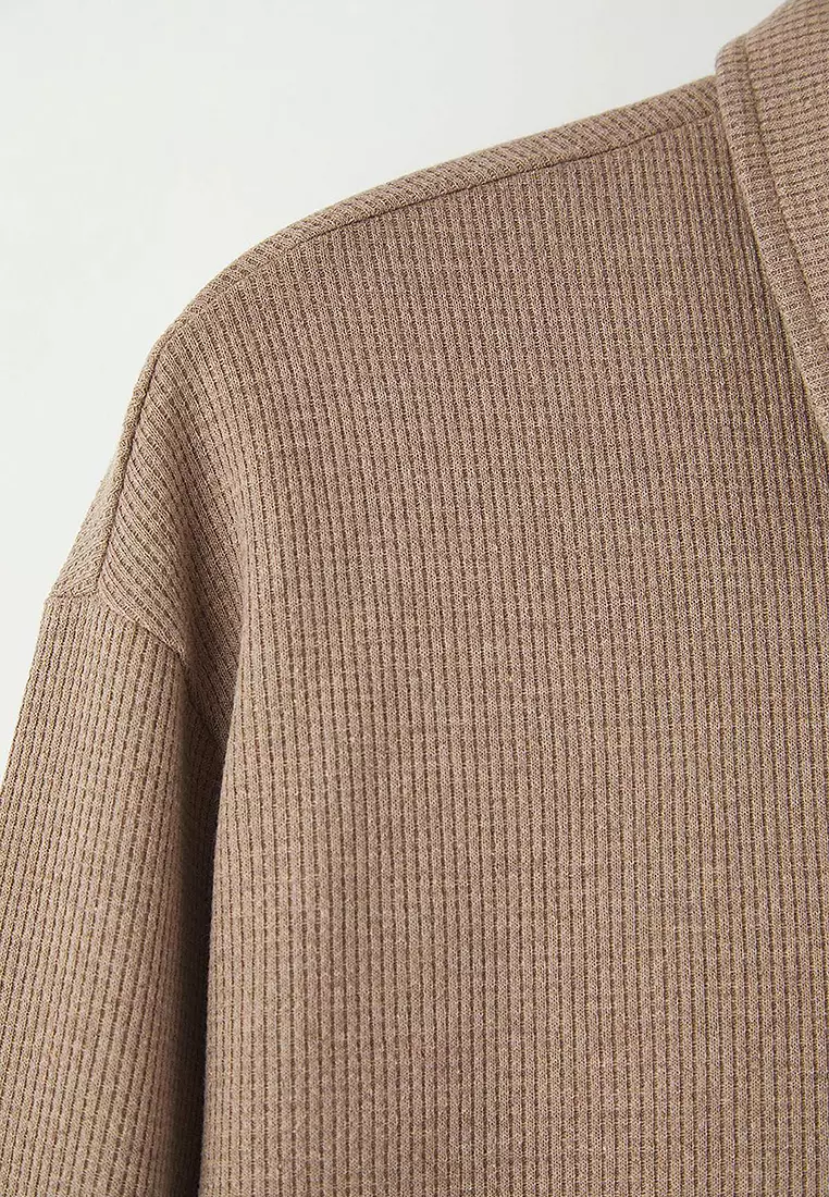 Polo Neck Plain Sweatshirt