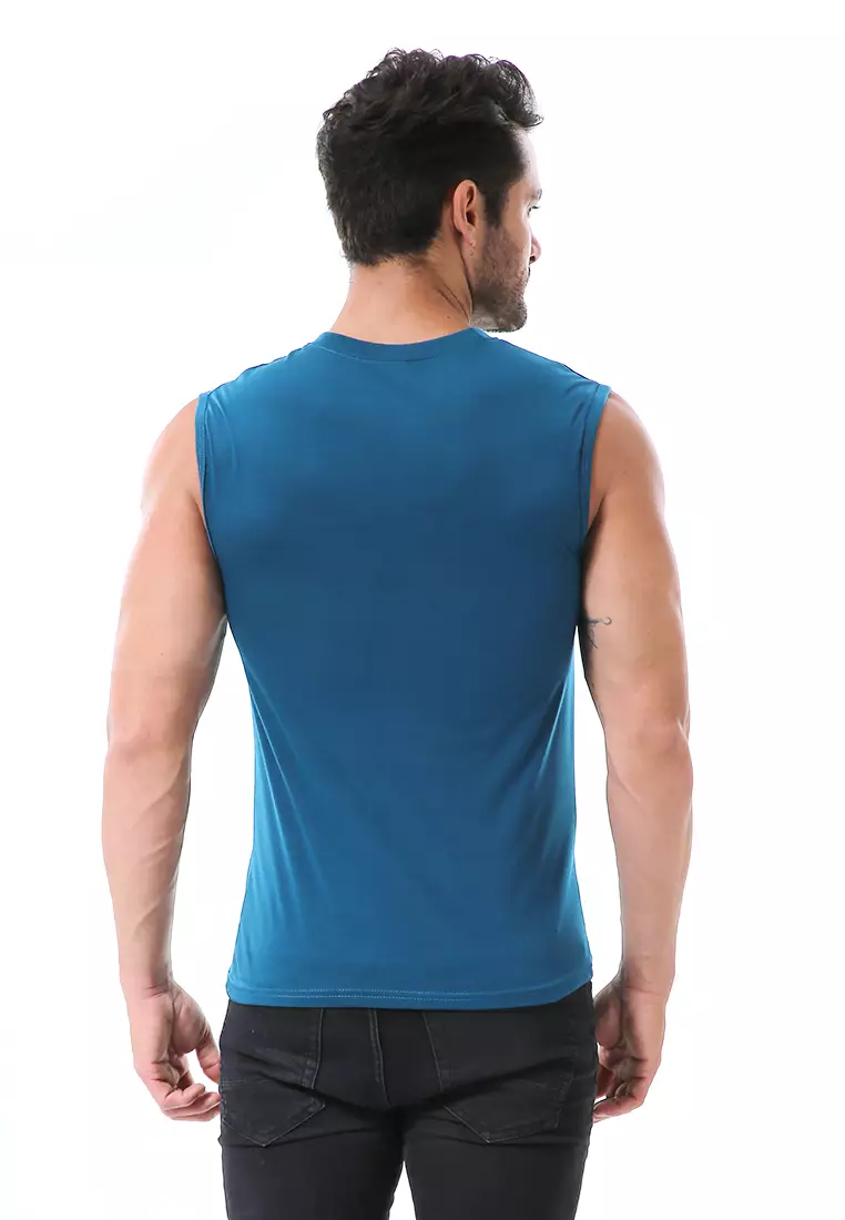 Bobby Atasan Kasual Pria Singlet Motif Never Look Back Sleeveless Tshirt Material Cotton ORIGINAL - Tosca