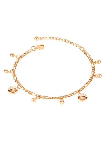 Air Jewellery gold Luxurious Smiley Face Anklet In Rose Gold 2EC80AC43D6547GS_1