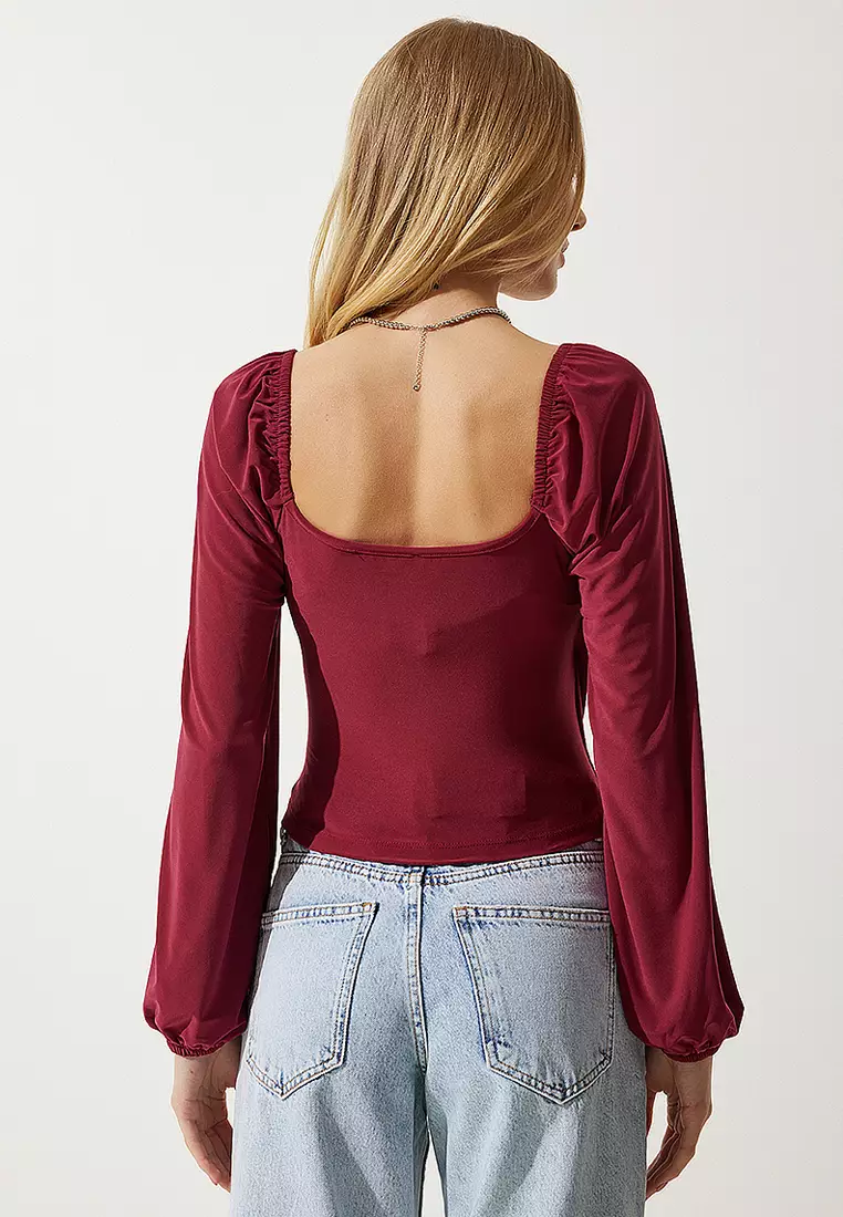 Long Sleeves Surplice Blouse