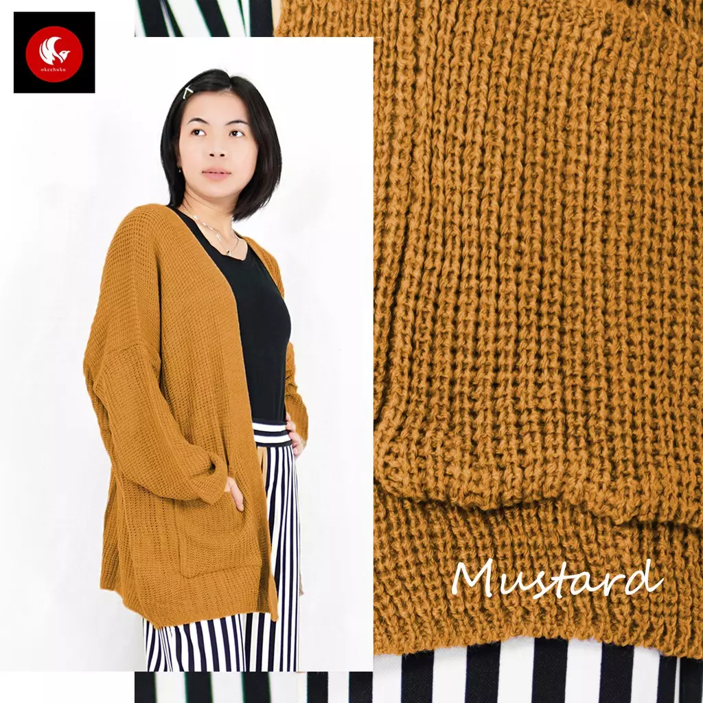 OKECHUKU Oversize Lavela Kardigan Wanita Jumbo Size Cardigan Rajut Big