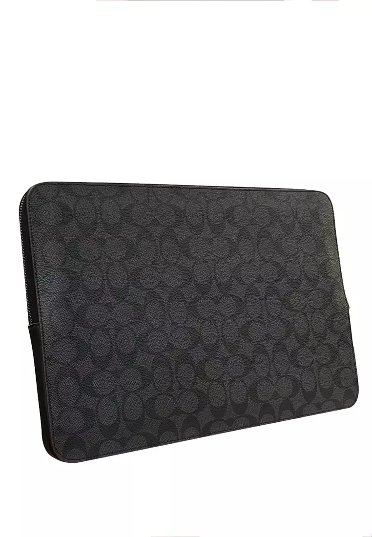Coach Coach Mens Laptop Case In Signature Canvas Black 2024 Buy