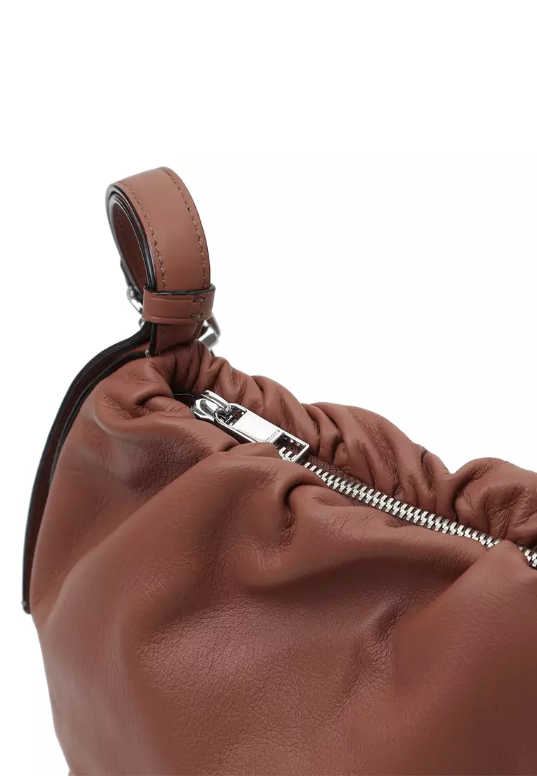 Scrunchie Zip Shoulder Bag - Coconut