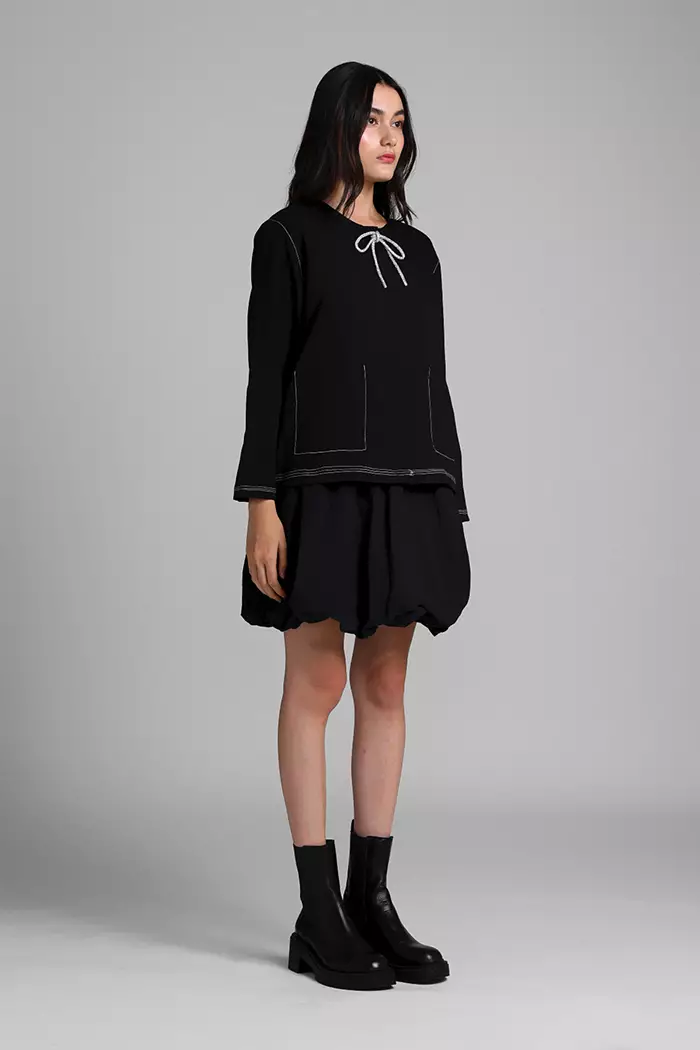 COTTONINK Studio  - Atasan Blouse Wanita Black Chateau #HolidayCollection