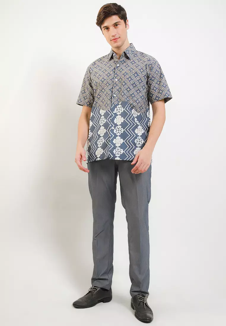 Belleza Kemeja Batik Premium Pria Casual Modern Lengan Pendek
