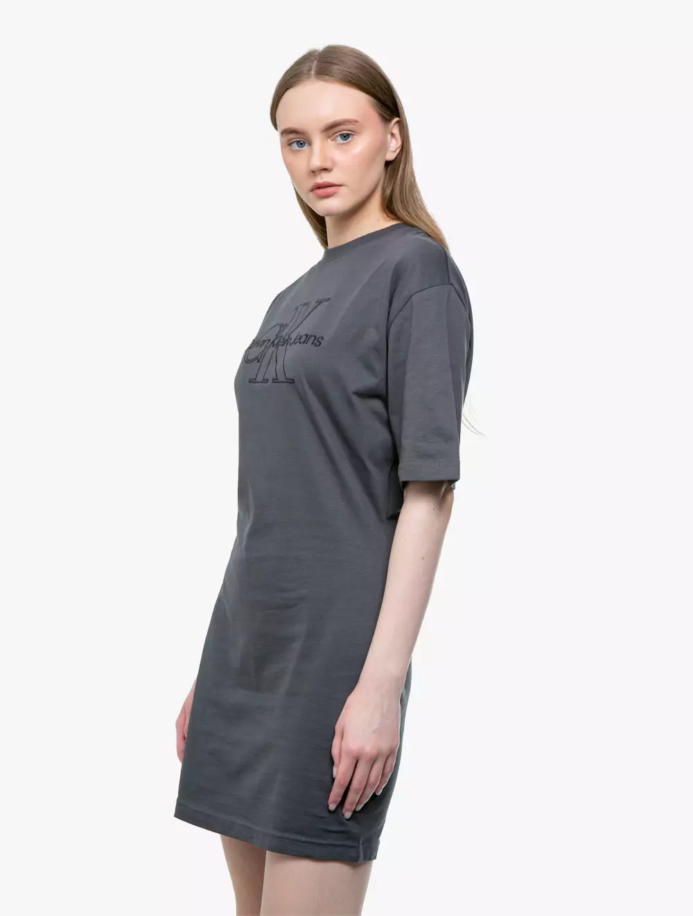 CALVIN KLEIN JEANS - EMBROIDERY LOGO TEE DRESS - Black - black