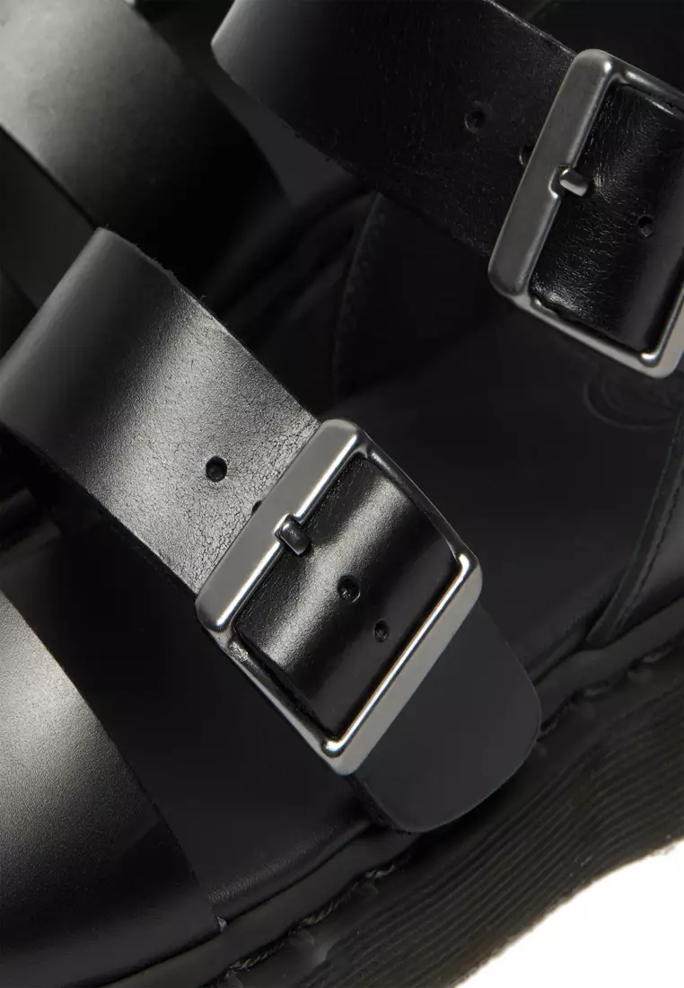 Gryphon Brando Leather Gladiator Black Sandals - Women