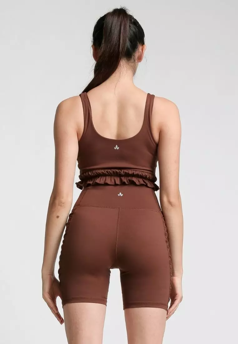 NAKD Lux Sueded Ruched Crop Top Bra