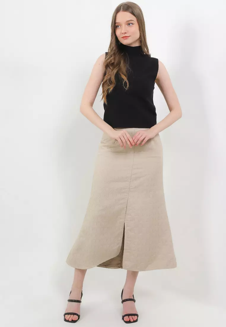 TAVIMART  -  Fish tail skirt for early autumn, small person to wear dress, autumn and winter new item, autumn long skirt, white dress,
