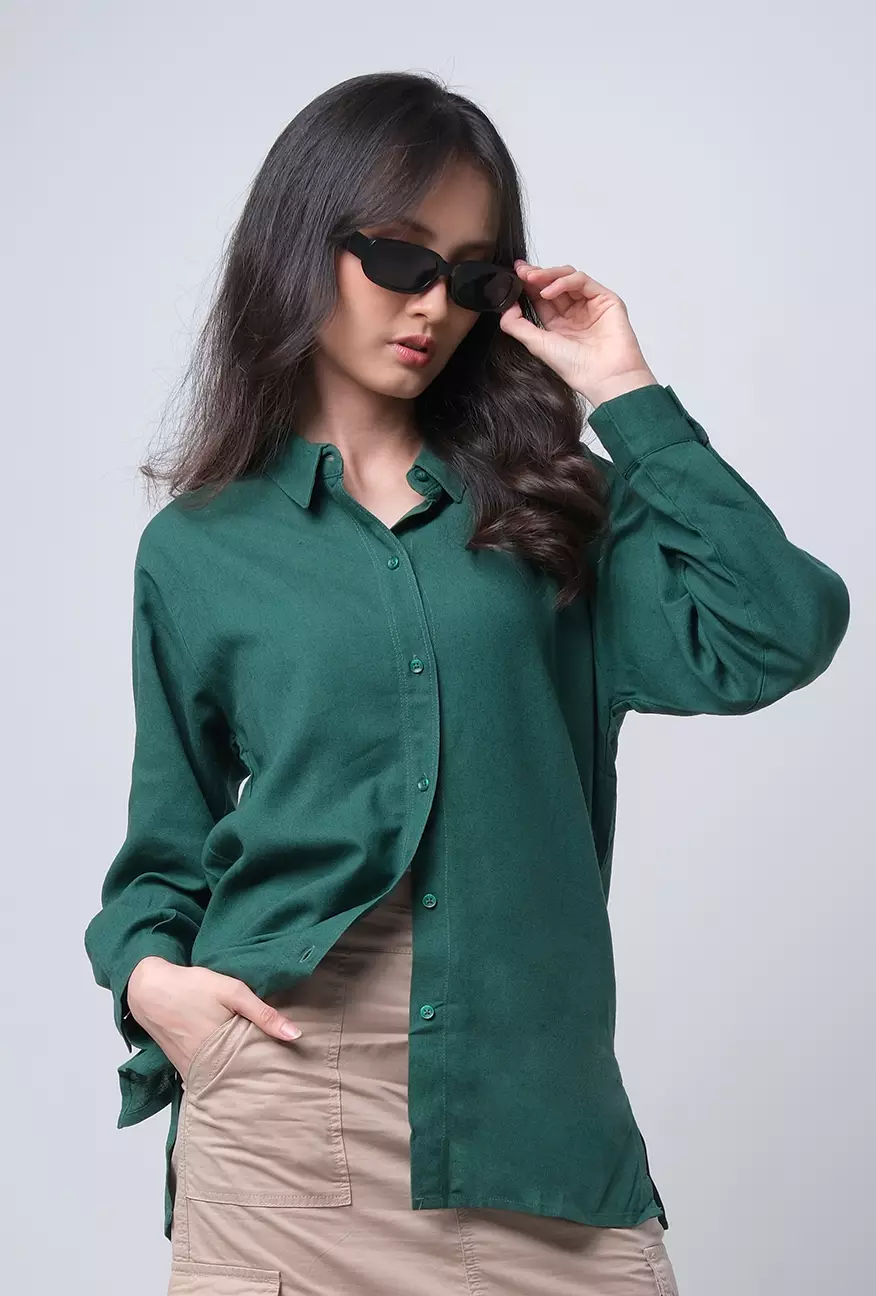 Kemeja Wanita Windy Dark Green