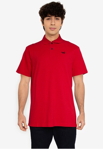 HOLLISTER red Sport Graphic Polo Shirt B517FAAB2EB6F6GS_1