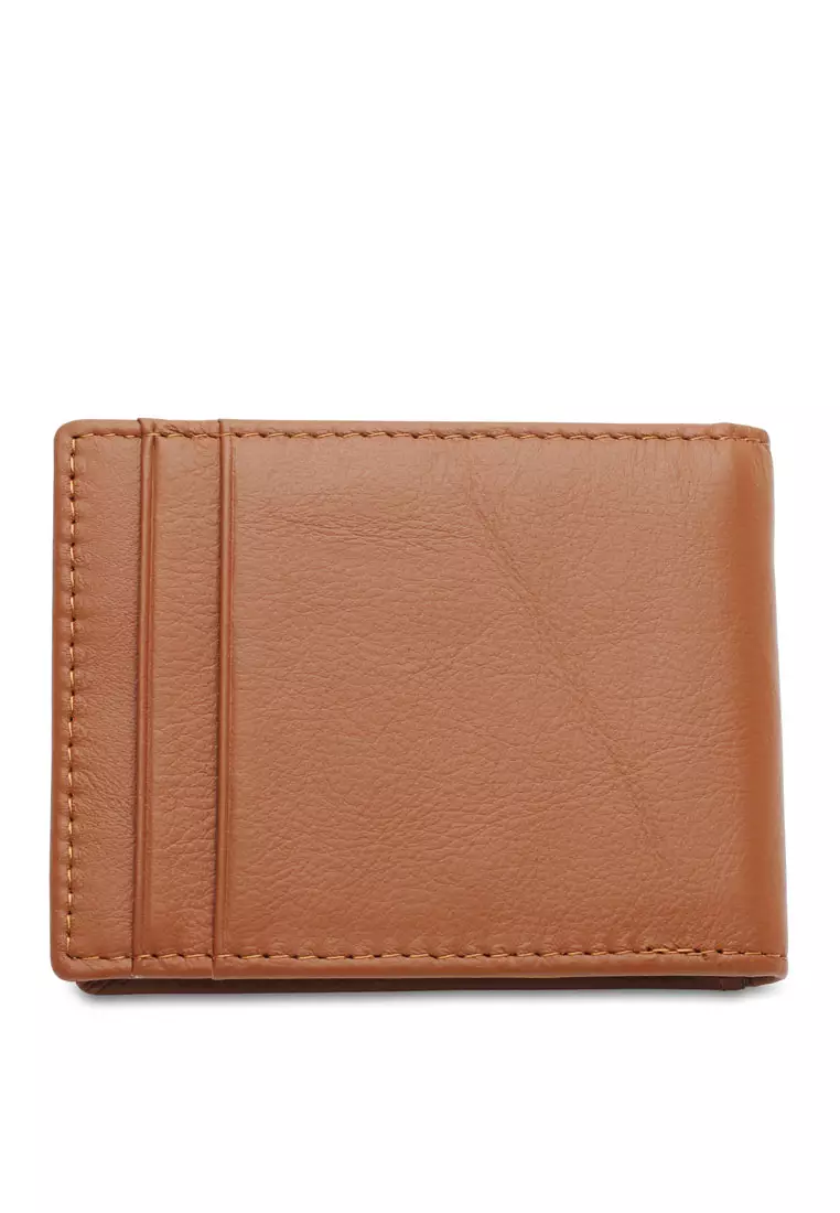Men's Genuine Leather RFID Blocking Money Clip Wallet