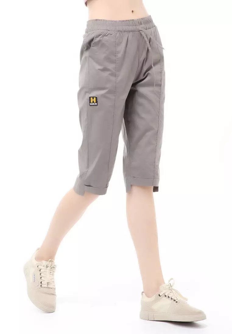 Madoc Short Pants Celana Pendek Kasual Wanita 3/4 Street Material Cotton ORGINAL - Gray
