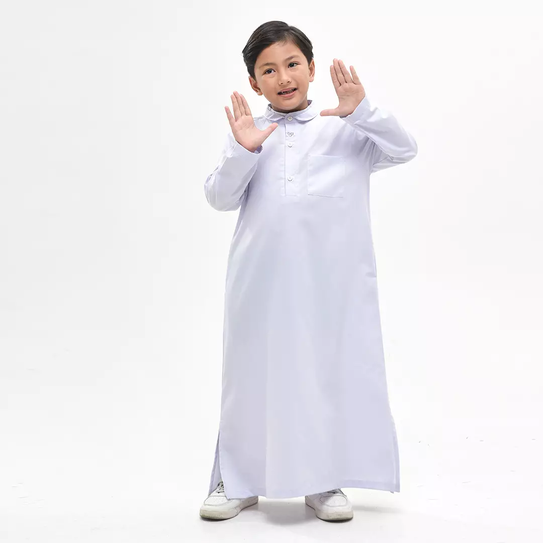 Rabbani - Jubah Koko Anak Laki-Laki Lengan Panjang Bani Batuta Jukid Maxi Ayoub - White