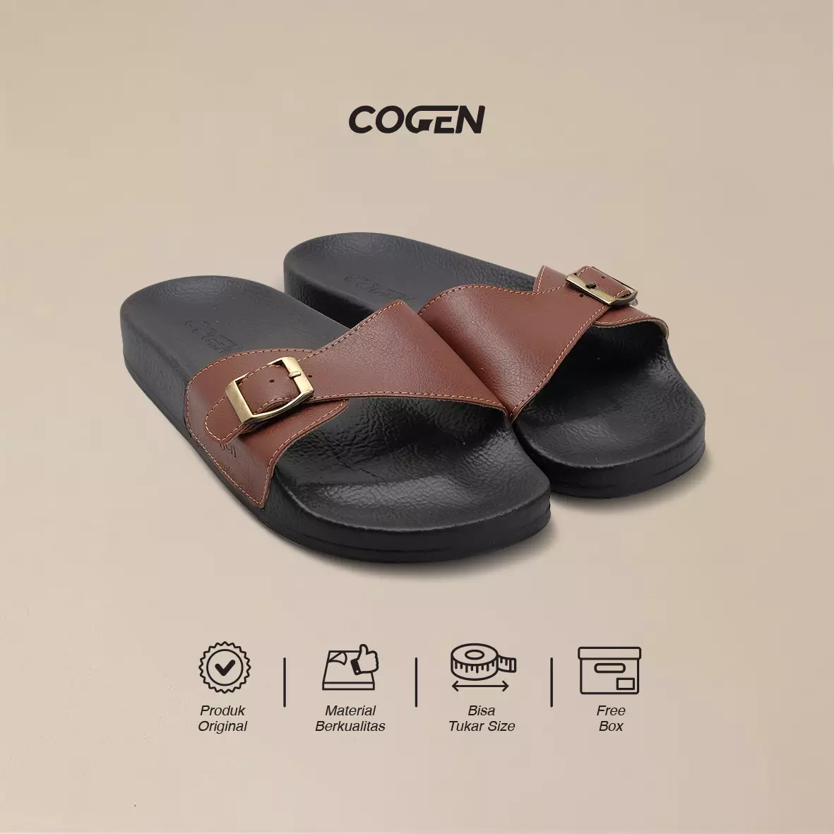 Sandal Wanita Cogen Aruna Series - Tan