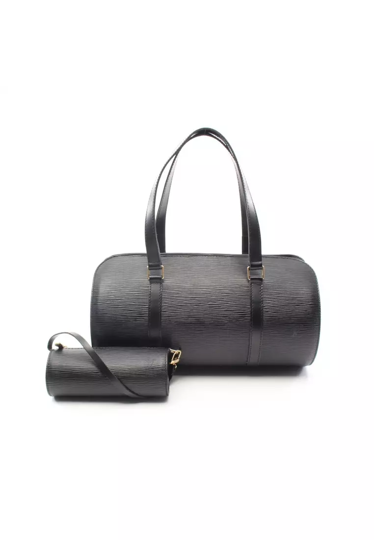 LOUIS VUITTON Pre loved Louis Vuitton Soufflot Epi Noir Handbag