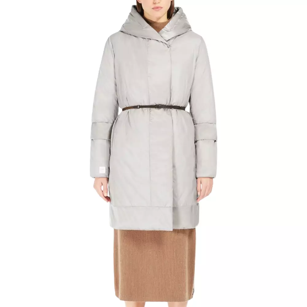 Novef Reversible Midi Down Jacket Hooded Ivory