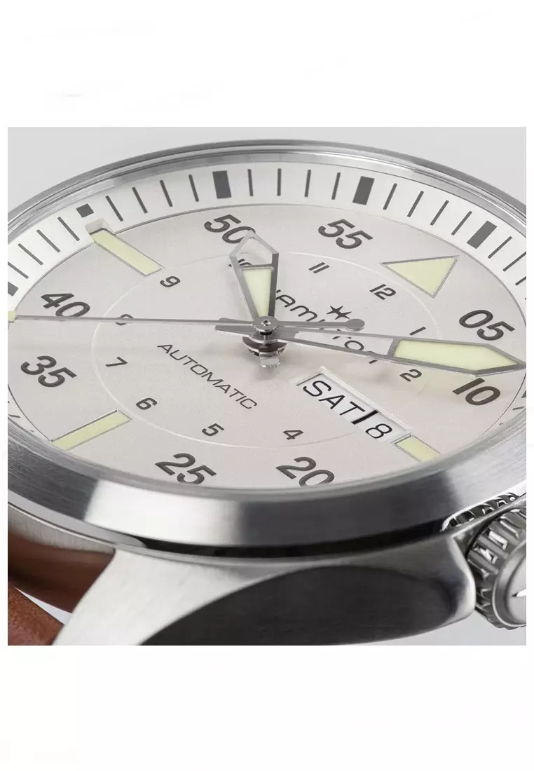 KHAKI AVIATION PILOT DAY DATE AUTOMATIC MEN WATCH (HMT-H64635550)