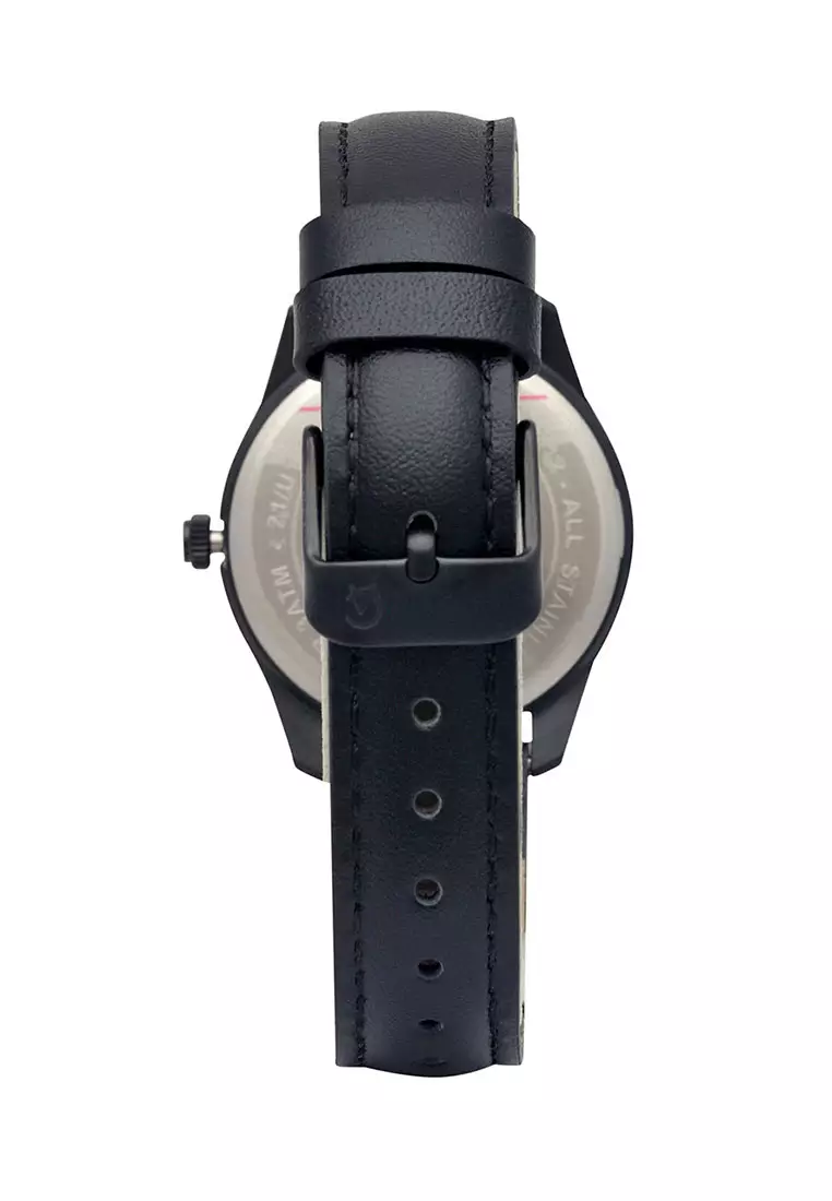 Alexandre Christie Jam Tangan Wanita - Black - Leather Strap - 1027 LDLIPBA