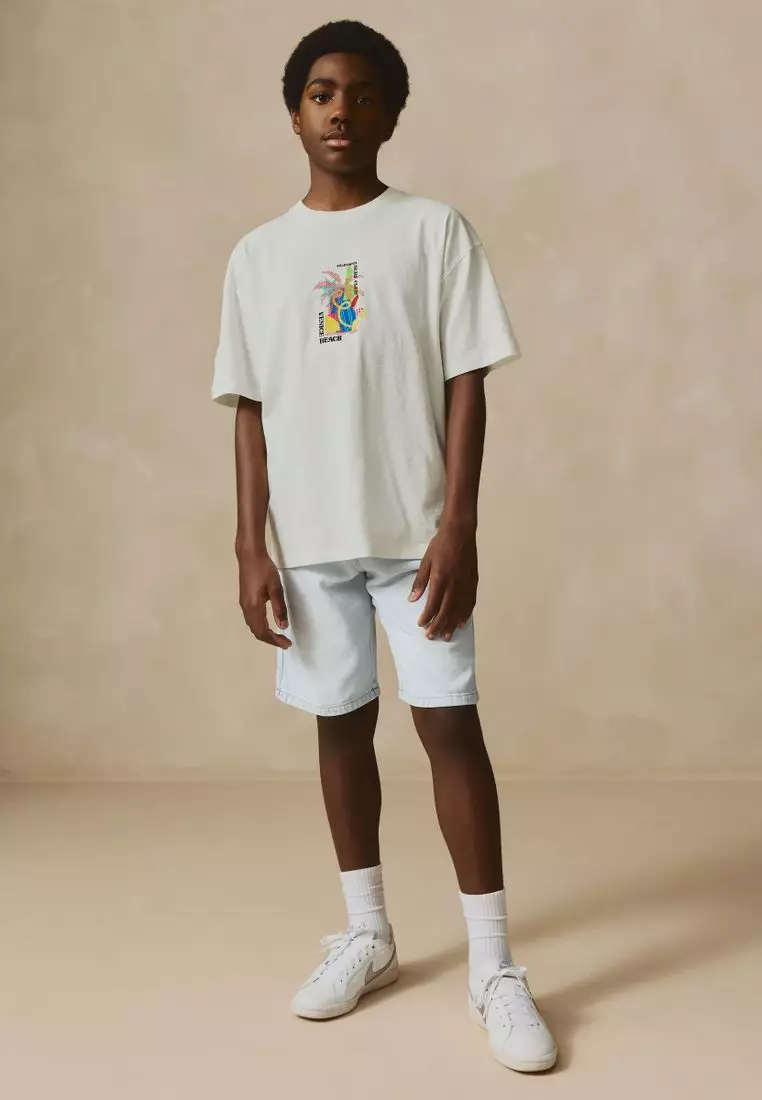 Bermuda Pull On Denim Shorts