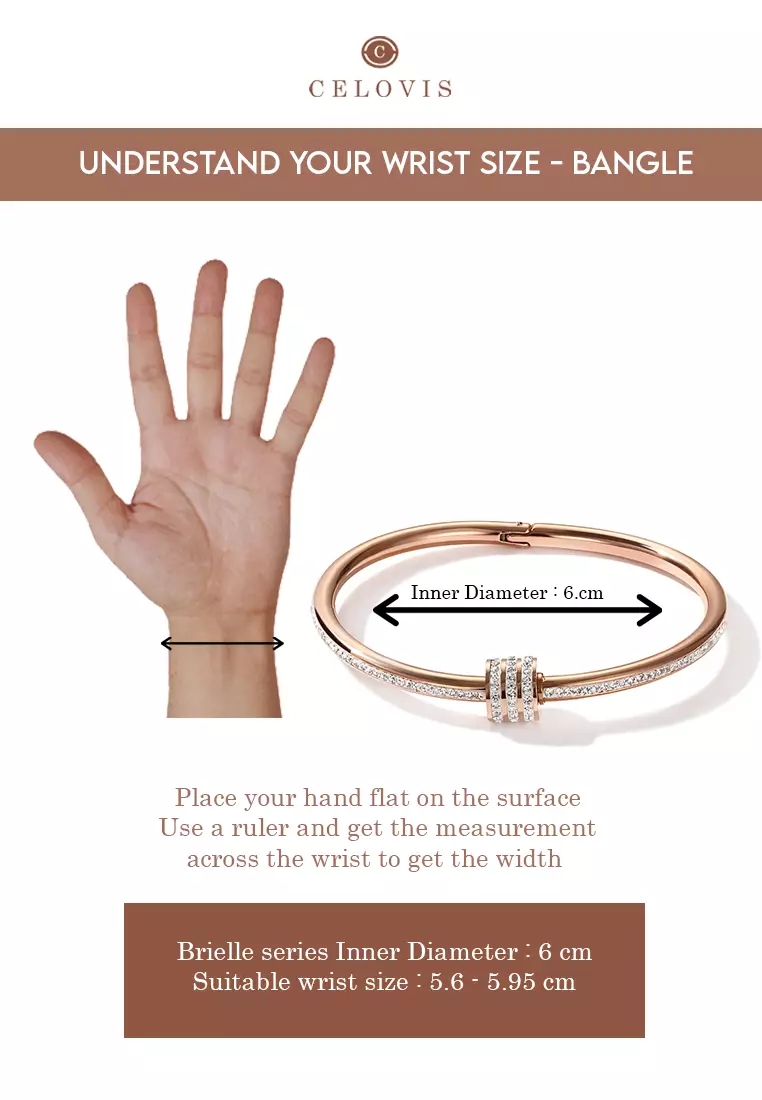Brielle Triple Row Zirconia Bangle in Rose Gold