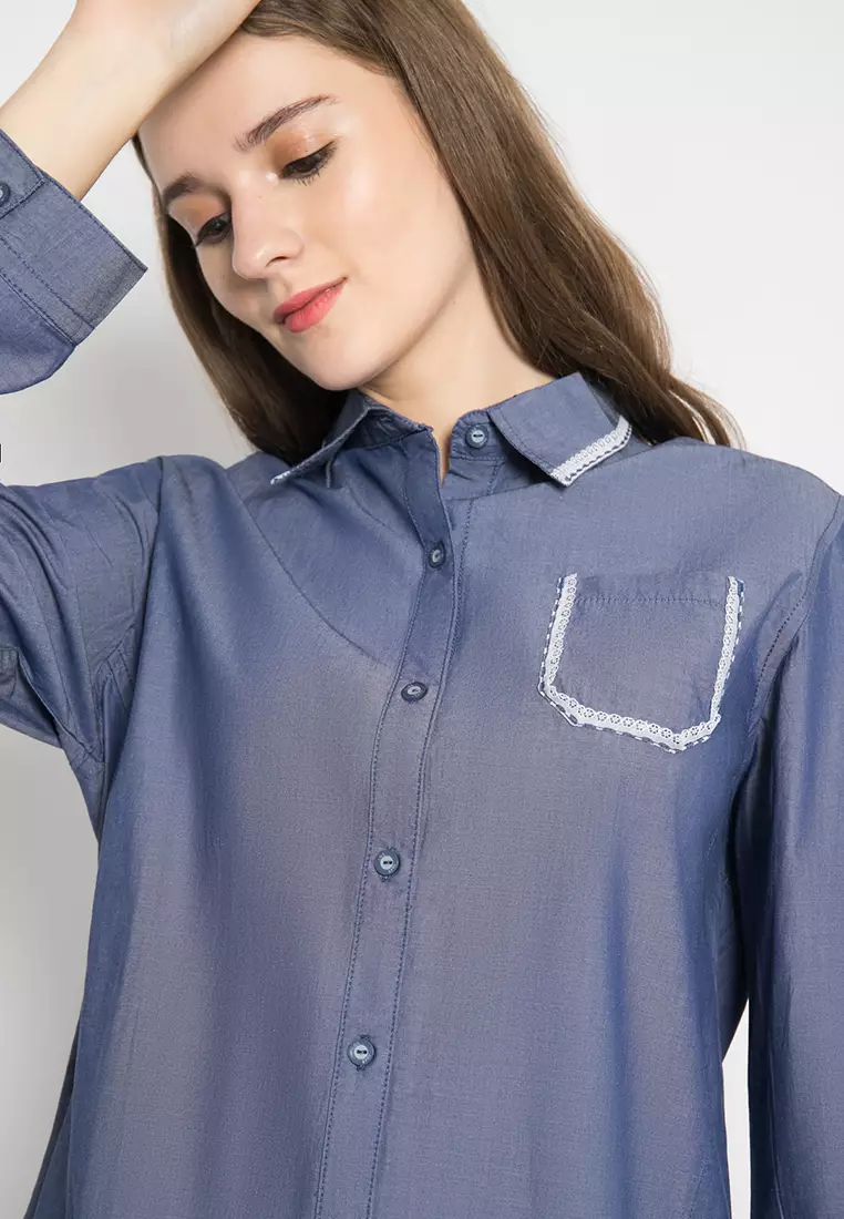 LGS - Kemeja Wanita - Motif  - Biru - Regular Fit -LSH.386.S1238L.491.C L/S