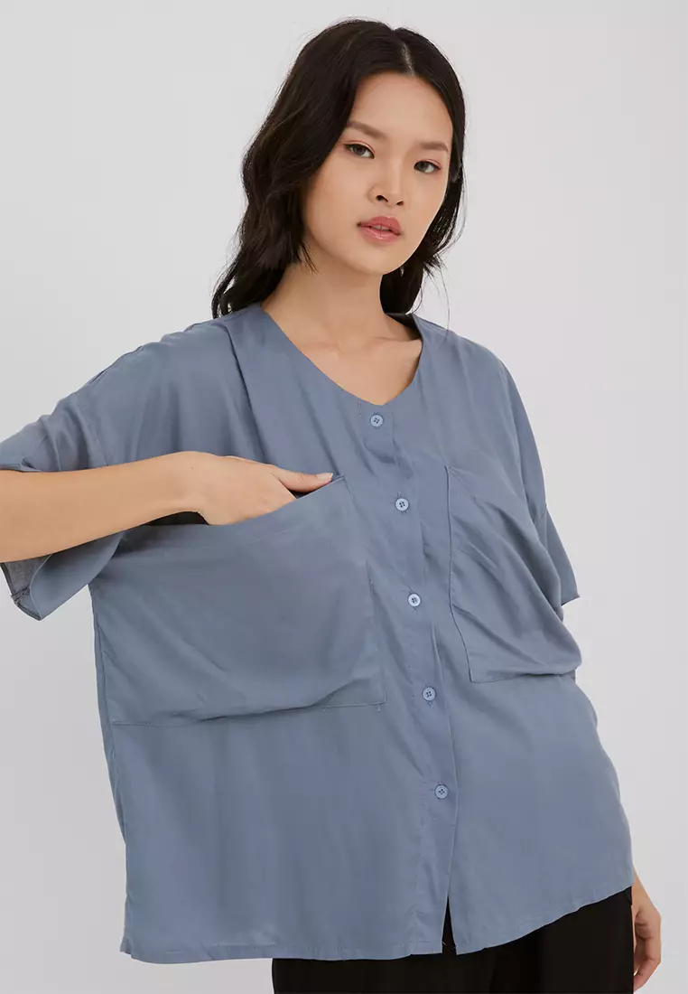 Camelia Grey Blouse
