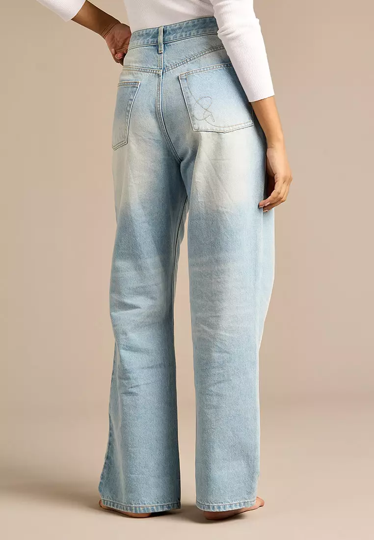 Jessy Light Blue Wide Leg Denim Jean