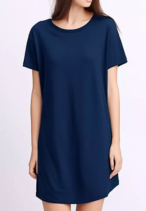LTE29 LD long dress polos wanita navy