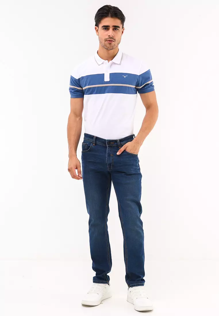 Denim Long Pants Slim Tapered Fit Stretch