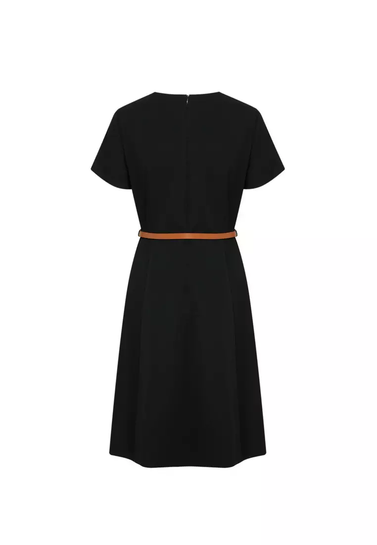 短袖裹身連身裙