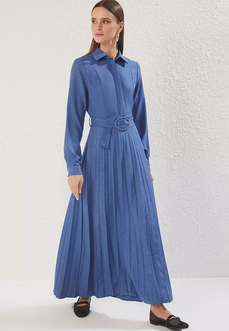 sachin and babi light blue dress How To Wear Summer Dresses in Winter Without Being Chilly