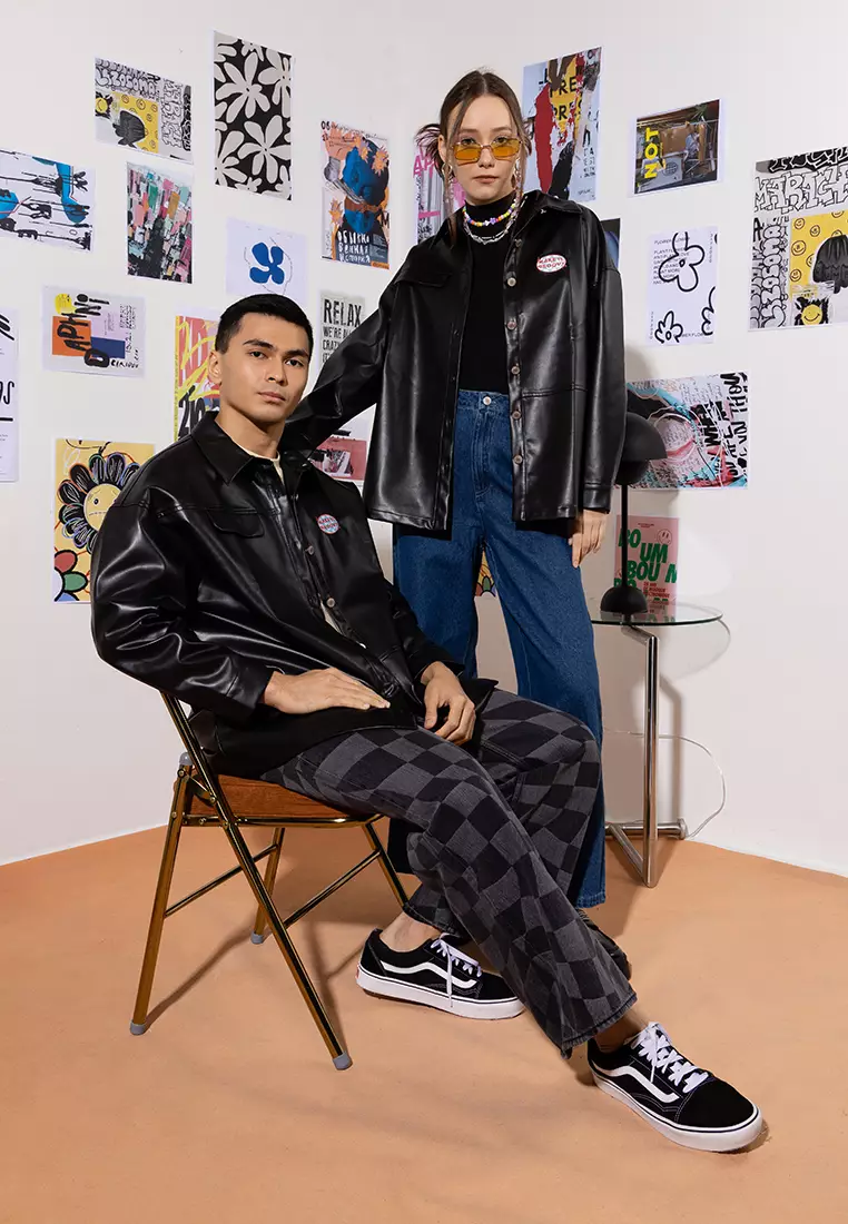 Imitation best sale leather jacket