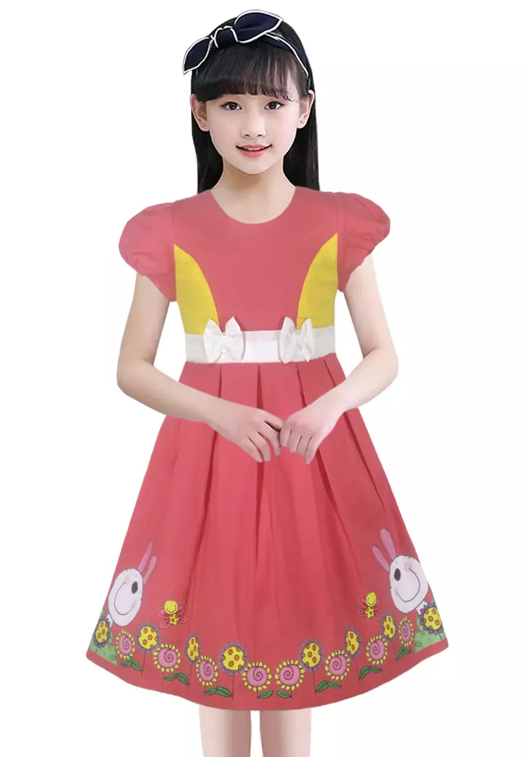 Two Mix Dress Anak Perempuan - Baju Anak Perempuan Fashion Bahan Katun Usia 1-12 Tahun 4211