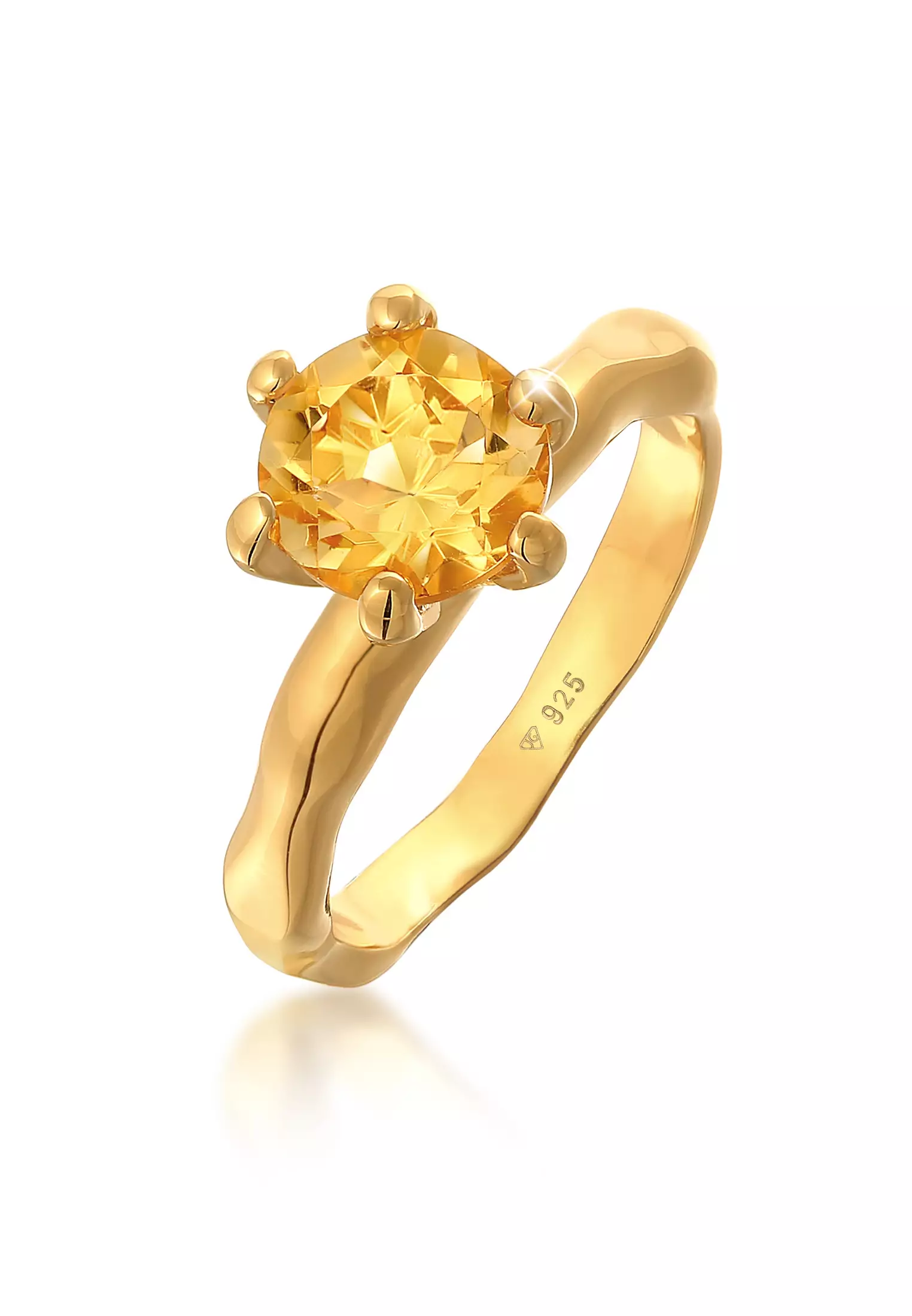 Gold ring with 2025 citrine stone